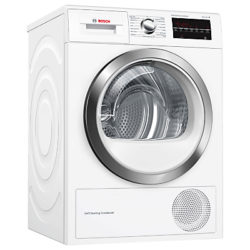 Bosch WTW85470GB Condenser Tumble Dryer with Heat Pump, 8kg Load, A++ Energy Rating, White